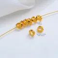 24K vergulde tussenkraal met paarse zirkoon en gegraveerd patroon - Paarse Zirconia Loperkraal (T415-10) / 1 Stuk (7mm) / Goud/Paars