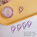 10er-Set lila metallene Büroklammern in Wassertropfenform mit klarem Aufbewahrungsbehälter - 10 Stk/Box / Lila
