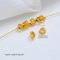 Premium 24K vergulde spacerkraal met tandwielpatroon en groene zirkoon voor DIY sieraden - Groene Zirconia Loperkraal (T415-11) / 1 Stuk (7mm) / Goud/Groen