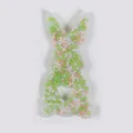 Easter rabbit shaped skin picking sensory fidget toy with colorful beads and heart cutout - JY-11I (Green Pink Blue Fill)