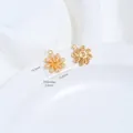 14K gold plated copper flower pendant with zircon inlay for DIY jewelry accessories - Daisy Flower Pendant (G991-3) / 1 Piece/Pack / 14K Gold