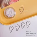 Silberne Büroklammern in Tropfenform aus Metall in einer Klarsichtdose - 10 Stk/Box / Silber