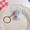 Schattige lichtblauwe rubberen eenhoorn sleutelhanger met regenboogvleugels voor tassen - Eenhoorn / Blauw