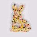 Rabbit-shaped silicone skin picking fidget toy with colorful beads for sensory relief - JY-12A (Orange Yellow Black White)