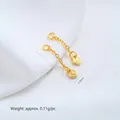 Eleganter, 24K vergoldeter herzförmiger Anhänger mit Verlängerungskette für DIY-Schmuckherstellung - Glückliches Herz Endkette (L256-5) / 1 Stück