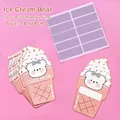 Creative DIY ice cream bear scratch card set with films for kids school rewards - Ice Cream Bear / 10 Sheets/Pack (14.5x8cm)