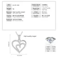 Silberne herzförmige Halskette mit Zirkonia-Verzierung und technischen Daten - Luxuriös / Silber