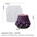 Geometrische Tulpenblüten-Duftkerze Silikonform mit detaillierter Wabenstruktur - Geometrische Tulpe (JZB-0091) / Form 10.2x10.2x8.3cm