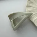 Minimalist large hair claw clip in a creamy beige glossy finish for elegant hairstyles. - Triangle Style / 10.5cm / Cyan Wood