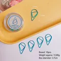 Blaue Büroklammern in Wassertropfenform aus Metall mit Aufbewahrungsbox - 10 Stk/Box / Blau