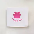 Minimalist creative hollow white greeting card featuring pink Thank You text design - Red Gift Box