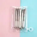 6-piece retractable gel pen set in transparent pouch with minimalist ins style design - 0.5mm / 6Pcs/Set / Gray