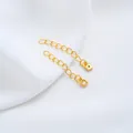 24K vergoldete Kupfer-Verlängerungskette mit Zirkonia-Anhänger für DIY-Schmuck - Strass Quadratische Endkette (L256-7) / 1 Stück