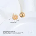 Gold-plated copper daisy flower charm with zirconia inlay for DIY handmade jewelry - Sun Flower Pendant (G991-6)