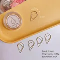 Kreative goldene Metall-Büroklammern in Tropfenform, 10er Set in einer runden Dose - 10 Stk/Box / Gold