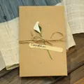 Handmade vintage kraft paper greeting card with dried calla lily flower and twine wrap - Calla Lily / L