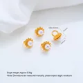 Exquise 24K vergulde zonnebloem bedel met witte parel voor DIY sieraden maken - Kunstparel Zonnebloem Kraal (G990-1) / 1 Stuk