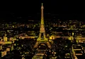 Quadro da grattare Torre Eiffel Parigi vista notturna oro e nero - Panorama Parigi