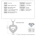 Herzförmiger Anhänger mit Zirkonia-Steinen und verstellbarer Halskette - Mehrlagiger Stil / Silber
