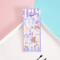 Kawaii holographic purple sticker sheet with cute rabbit and bear dessert motifs - Purple Dessert Rabbit