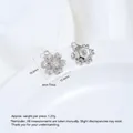 Silver flower pendant with sparkling cubic zirconia for DIY jewelry making - Six-Petal Flower Pendant (G991-7)