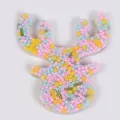 Reindeer shaped skin picking fidget toy featuring colorful beads in transparent silicone - Reindeer Style (JY-35B)
