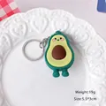Schattige avocado sleutelhanger siliconen tas hanger met kleine pootjes en een lachend gezicht - Avocado / Groen