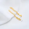 Hochwertige 24K vergoldete Kupferblatt Verlängerungskette für DIY handgefertigten Schmuck - Blatt Endkette (L256-9) / 1 Stück
