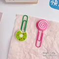 Cute decorative paper clips set with donut and lollipop shapes for school stationery - Donut + Lollipop