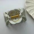 Large white hair claw clip with golden spring high-quality PC minimalist shark clip - Fence Style / 9.5cm / Cyan Wood