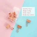 10-piece rose gold binder clips set organized in a star-shaped transparent storage bottle - Binder Clip / 10 Pieces Pack / Rose Gold