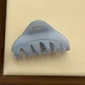 Elegant triangular hair claw clip in muted blue-grey for half-up hairstyles. - Fruit Basket