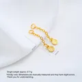24K vergoldete Verlängerungskette mit rundem Fu-Charakter-Anhänger für DIY-Schmuck - Fu Runde Platte Endkette (L256-10) / 1 Stück