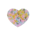 Heart-shaped skin picking fidget toy with colorful sensory beads and silicone base - Heart Shape Bead Picking Toy (JY-06B) / Pink Blue Yellow Mix