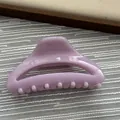 Elegant glossy lavender purple hair claw clip featuring a sleek semi-circular design for styling - Fruit Purple Pink
