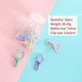 Macaron colored shaped metal paper clips set in a star-shaped clear plastic storage jar - Shaped Paper Clips / 10 Pieces Pack / Macaron Color