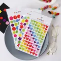 Pegatinas coloridas de corazón estrella círculo para álbumes DIY y manualidades 6 hojas - Pegatina de Jardín Estrella Corazón