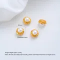 24K vergulde koperen spacerkraal met elegante witte parel voor DIY sieraden maken - Munt Ingot Holle Kraal (G990-8) / 1 Stuk