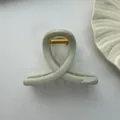 Minimalist light grey high-quality PC hair claw clip with golden spring mechanism - High 8 Style / 8cm / Cyan Wood