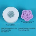 Misure dettagliate di uno stampo in silicone a forma di rosa per candele, sapone e argilla. - Bianco