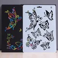DIY butterfly scratch painting stencil and hollowed-out drawing template tool kit - Style 8-Butterfly Pattern (8)