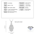 Detaillierte Daten für Hamsa Anhänger Halskette mit Maßen und Materialangaben. - Hand der Fatima - Voll Zirkonia Stil / Silber