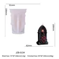 Gotische Rosen-Grabstein-Silikonform für DIY-Kerzen mit detaillierten Größenangaben - Grabstein (JZB-0154)