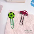Cute creative cartoon soccer ball and red car paper clips set for student stationery - Soccer + Car