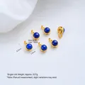 Lapis lazuli ronde edelsteen hanger met 24K vergulding voor DIY sieraden maken - Lapislazuli Kleine Bedel (G990-9) / 1 Stuk