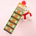 Close-up of 10PCS AG10 1.55V alkaline button cell batteries in retail packaging. - AG10 Button Battery / 10 Pieces Pack / Silver