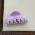 Elegant lavender purple medium triangular hair claw clip with glossy finish for women - Fruit Purple Pink