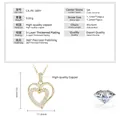Detaillierte Maße der 14k vergoldeten Herzanhänger-Halskette mit Zirkonia - Personalisierter Stil / Gold