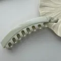 Minimalist cream white large hair claw clip made of high-quality PC material for women - Banana Clip Style / 13cm / Cyan Wood