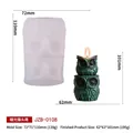 Molde de silicona DIY para velas de búho apiladas con ejemplo de producto de cera verde - Estilo de Búho Apilable (JZB-0108) / JZB-0108